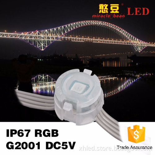 programmable full color 20mm DC5V 0.3W waterproof rgb led pixel poi with 2 years warranty